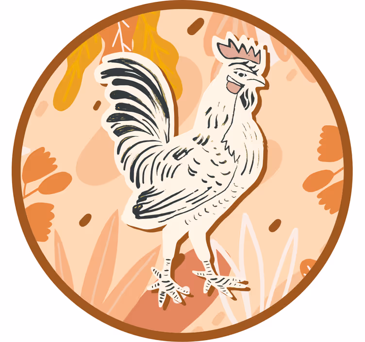 Podmetač za čaše nakaza s ilustracijom stiliziranog pijetla - TenStickers