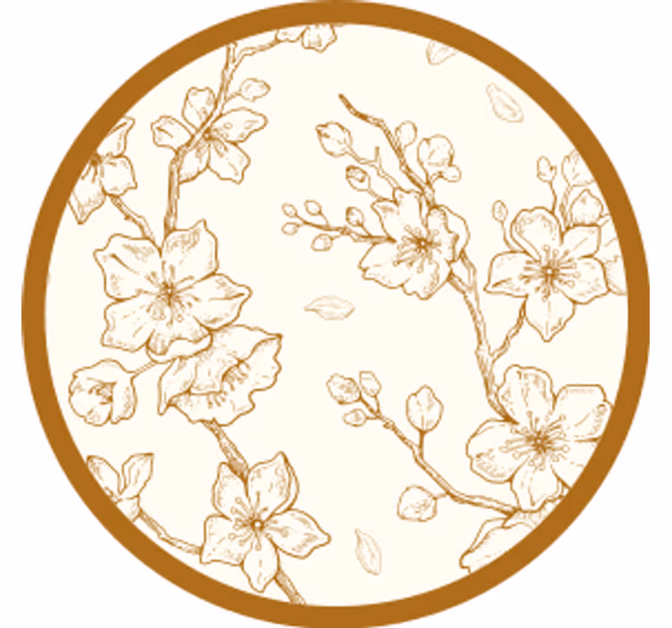 Krem cvijet sakura blossom moderni podmetač - TenStickers