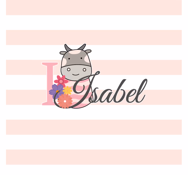 Podmetač za čaše prilagodljiv s cvjetnim dizajnom krave - TenStickers