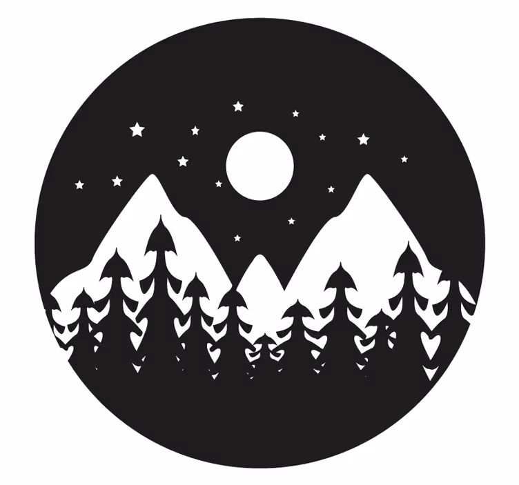 Podmetač za čaše planinski noćni pejzaž - TenStickers
