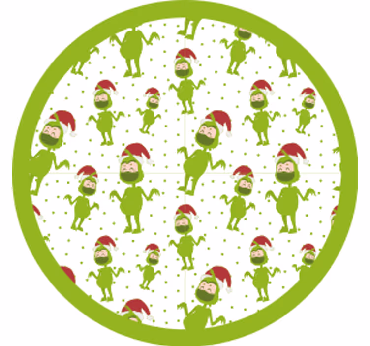 Podmetač za čaše božić s veselim zelenim likovima - TenStickers