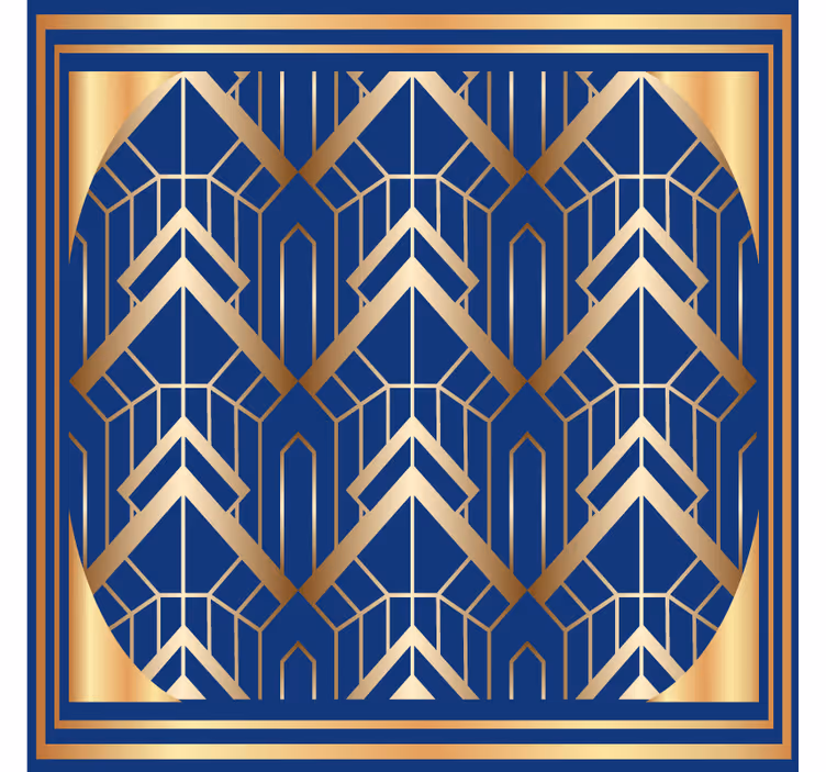 Podmetač za čaše moderan geometrijski plavi i zlatni uzorak - TenStickers