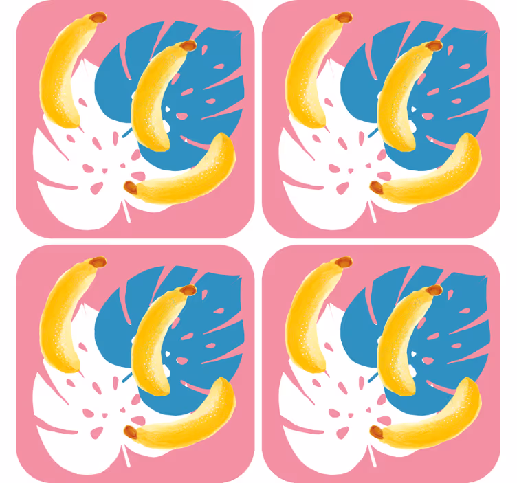 Podmetač za čaše nakaza u vibrantnom aranžmanu banana - TenStickers