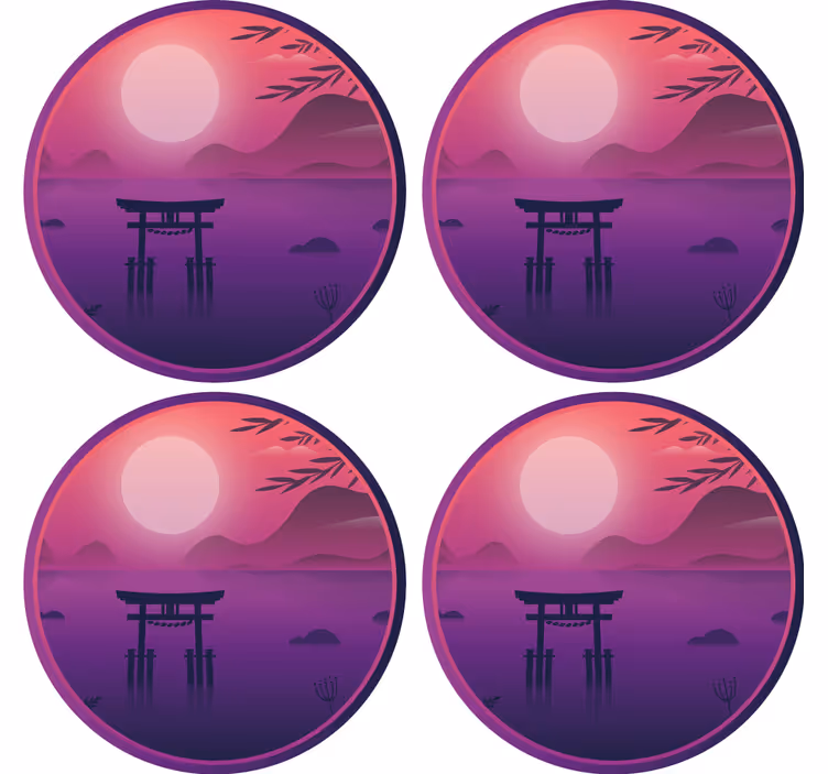 Podmetač za čaše moderan serenski zalazak sunca - TenStickers
