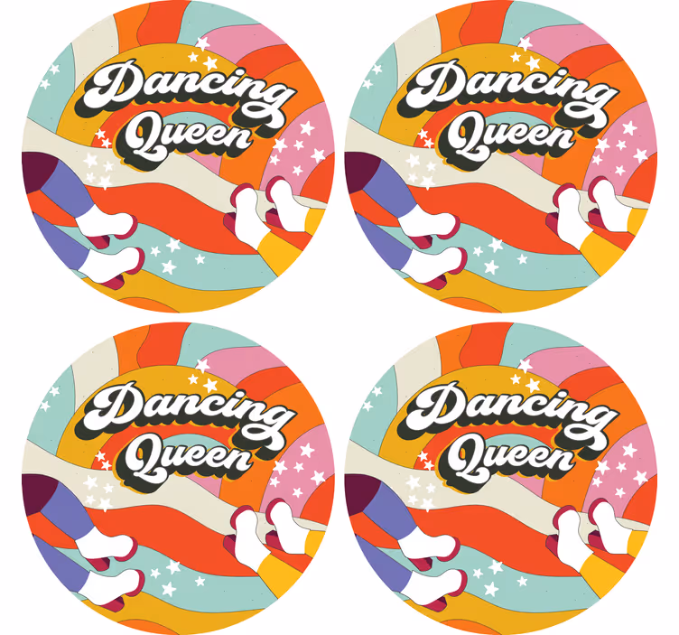 Dancing queen ružičasta pozadina vintage coaster - TenStickers