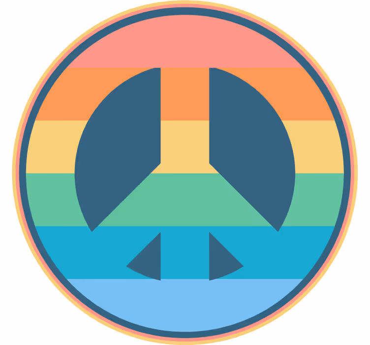 Podmetač za čaše berba s retro simbolom mira - TenStickers
