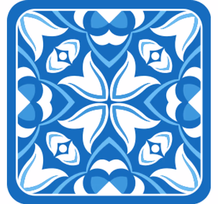 Podmetač za čaše s plavim cvjetnim uzorkom - TenStickers