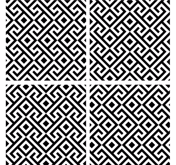 Podmetač za čaše s geometrijskim crno-bijelim uzorkom - TenStickers