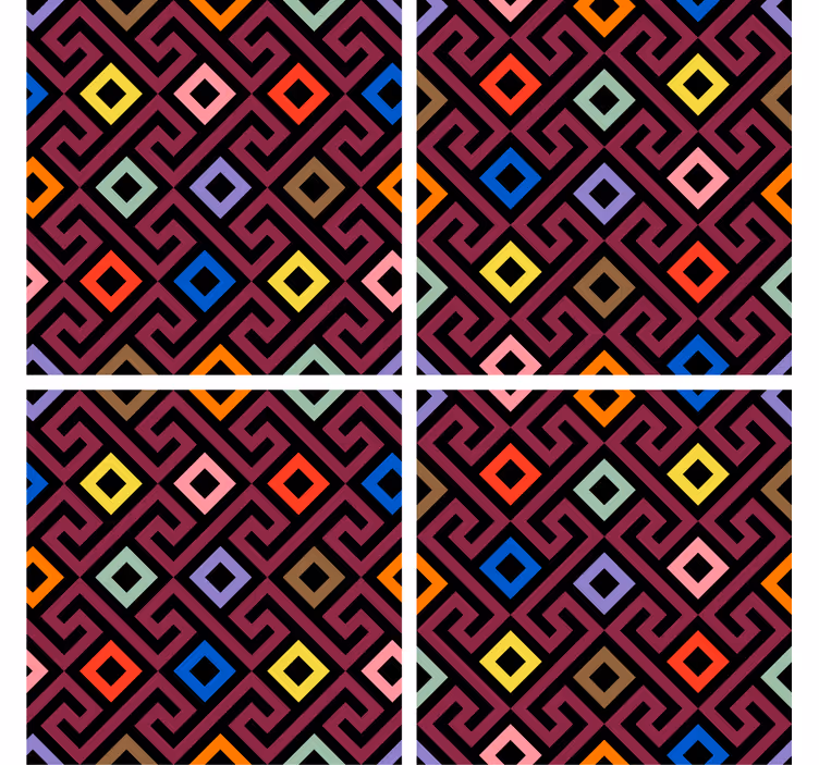 Podmetač za čaše s šarenim geometrijskim uzorkom - TenStickers