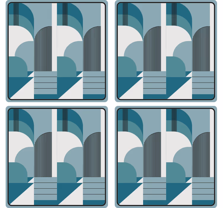 Podmetač za čaše moderan s geometrijskim lukovima - TenStickers
