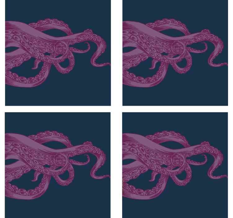 Podmetač za čaše nakaza s detaljnom ilustracijom hobotnice - TenStickers
