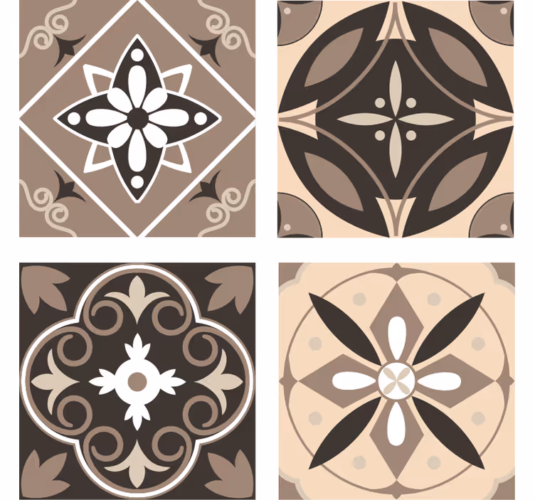 Podmetač za čaše set s geometrijskim cvjetnim uzorkom - TenStickers