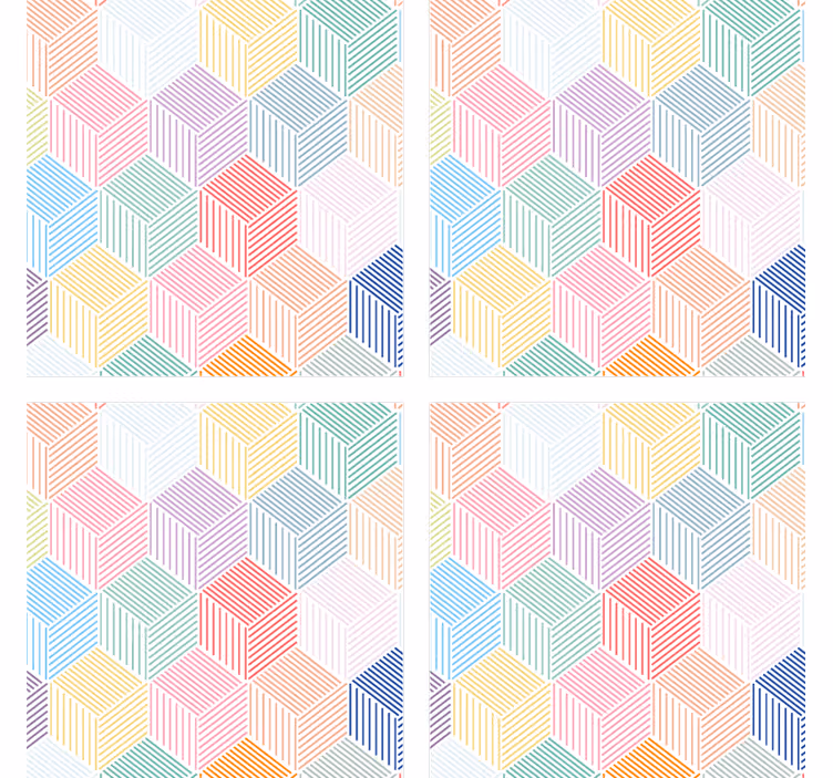 Podmetač za čaše s geometrijskim heksagonalnim uzorkom - TenStickers