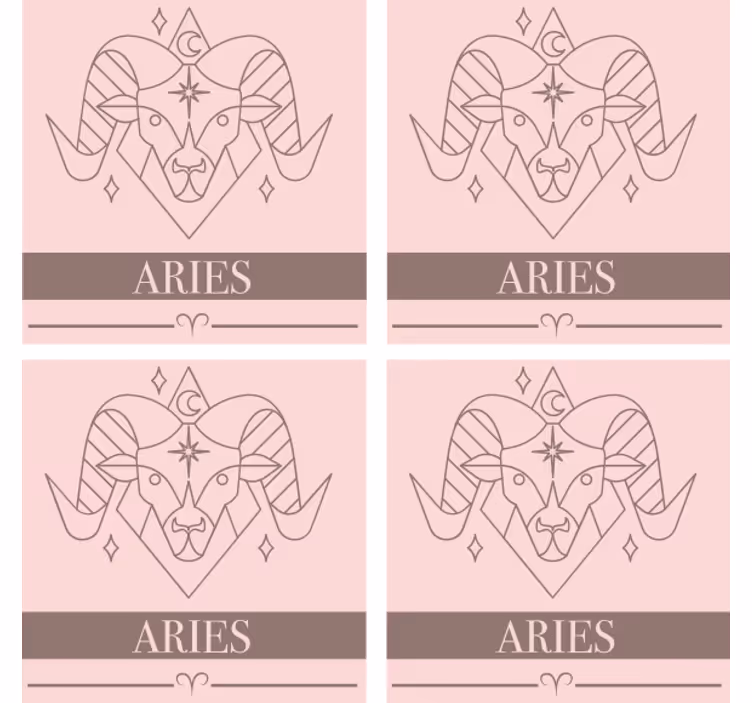 Podmetač za čaše prilagodljiv aries simbol zodijaka - TenStickers