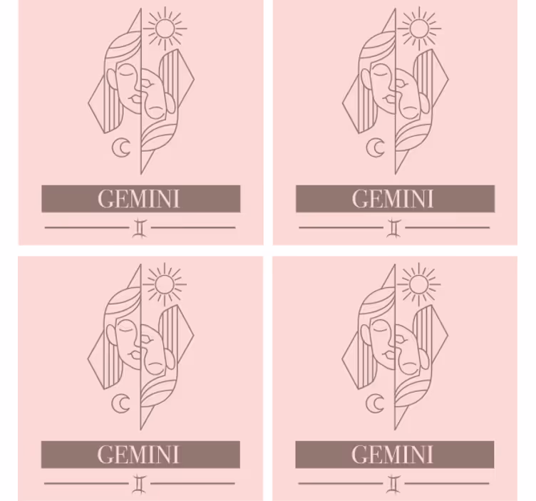 Podmetač za čaše citat dvojna lica zodijaka - TenStickers