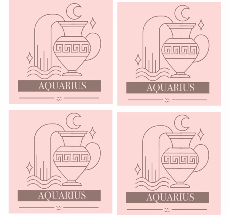 Podmetač za čaše citat simbol zodijaka vodenjak - TenStickers