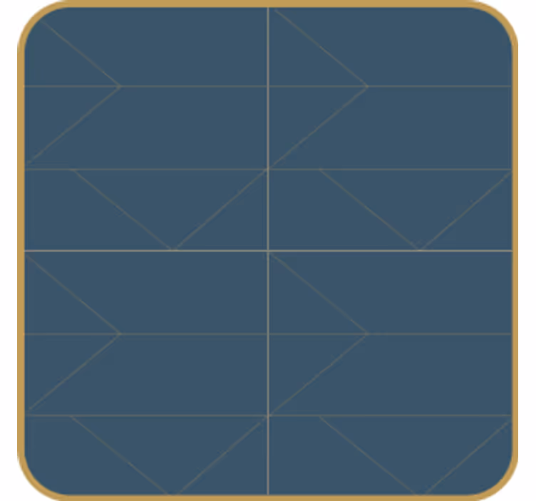 Podmetač za čaše s geometrijskim uzorkom i zlatnim rubom - TenStickers