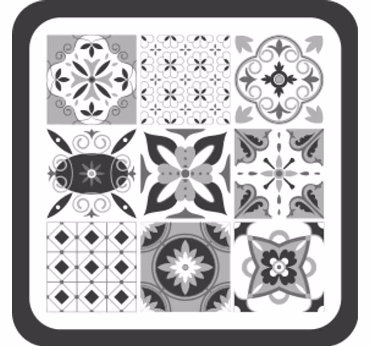 Podmetač za čaše s geometrijskim cvjetnim motivima - TenStickers