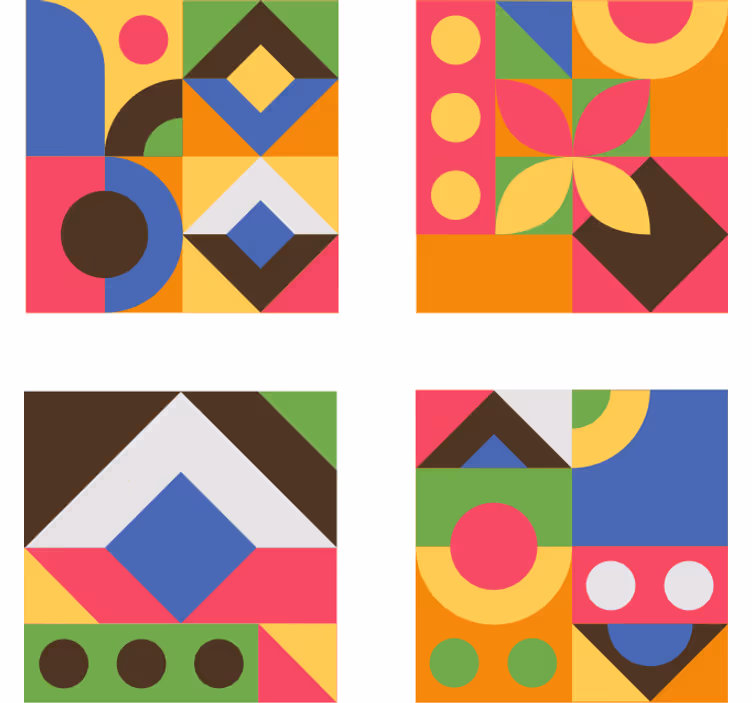 Podmetač za čaše u šarenim geometrijskim oblicima - TenStickers