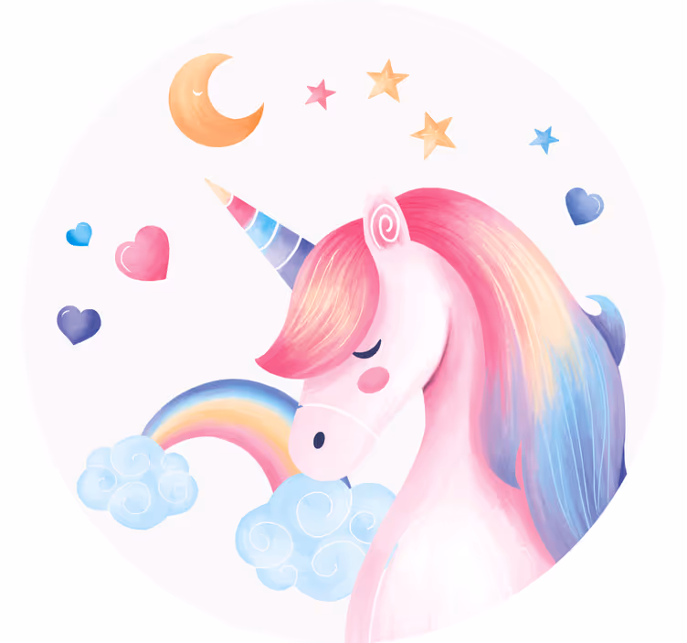 Podmetač za čaše nakaza s veselim jednorogom - TenStickers