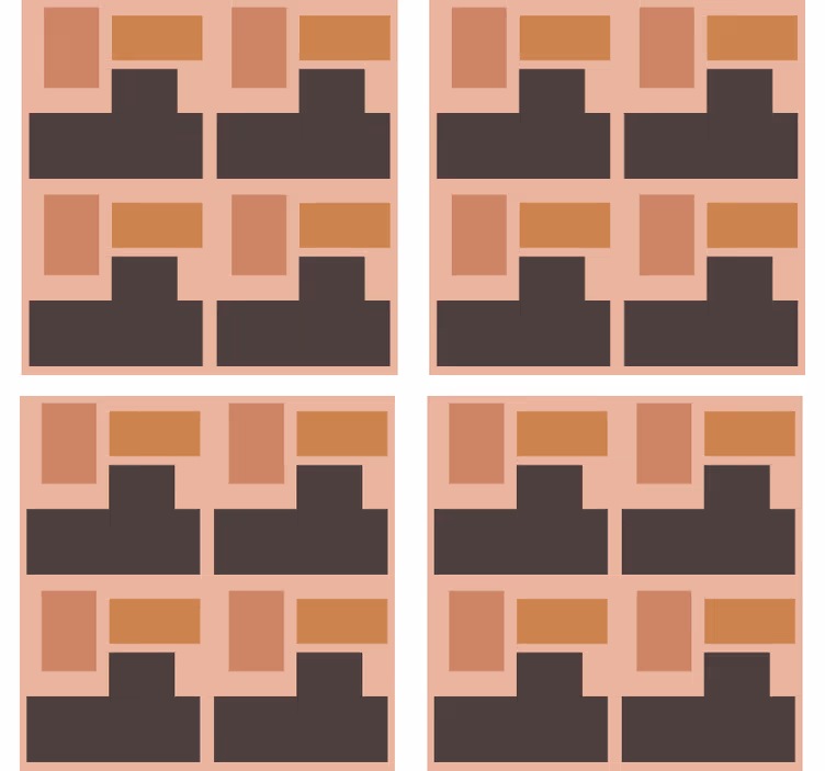 Podmetač za čaše u geometrijskom rasporedu blokova - TenStickers