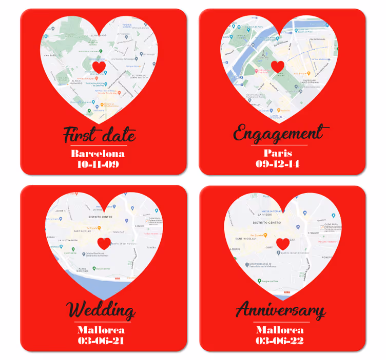 Posebne trenutke lokacije svadbeni podmetač - TenStickers