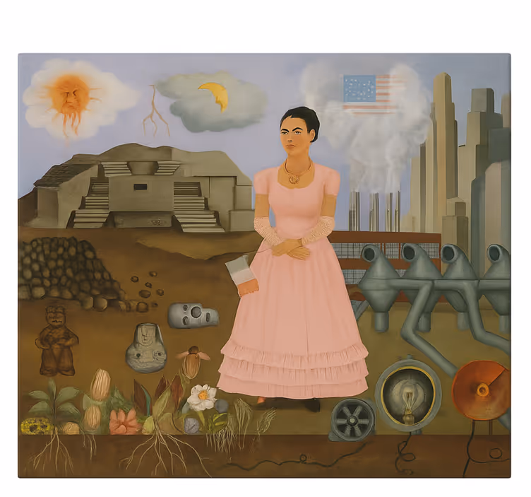 Slika na platnu umjetnost frida khalo na granici - TenStickers