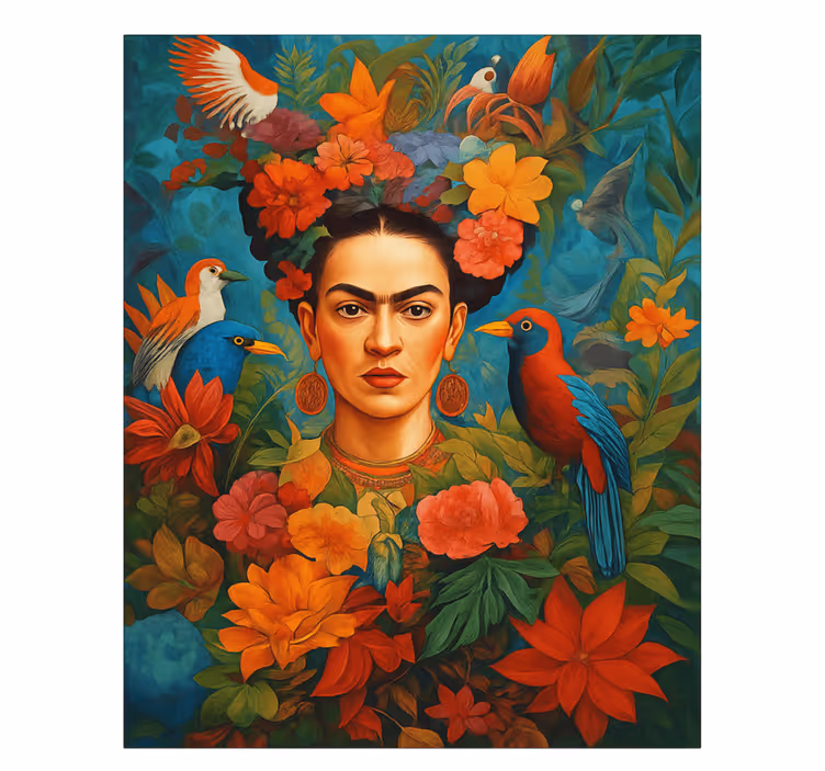 Slika na platnu umjetnost frida kahlo egzotične ptice - TenStickers
