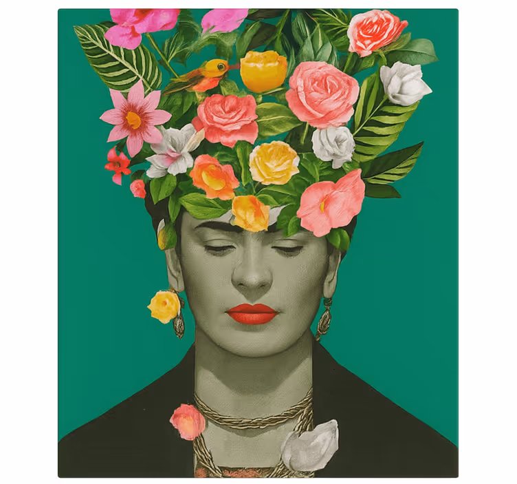 Slika na platnu umjetnost šareno cvijeće fride kahlo - TenStickers