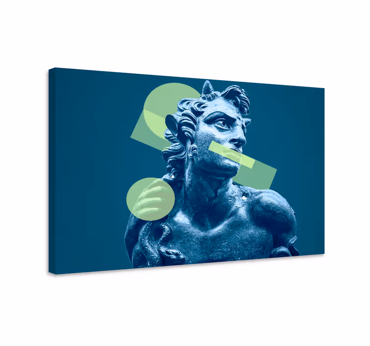 Plava slika šareni 3d oblici u vaporwave stilu - TenStickers
