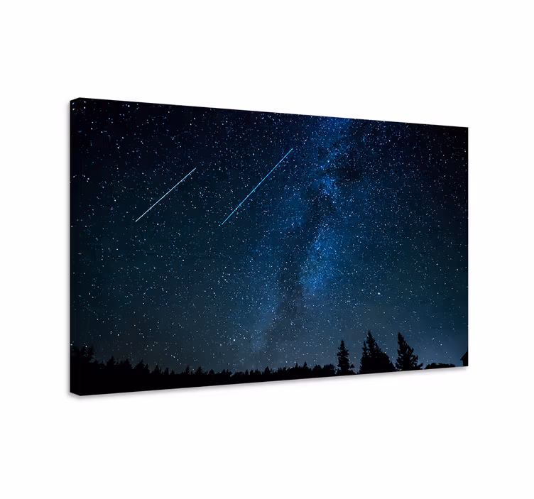 Plava slika prekrasnog krajolika s meteoritima - TenStickers