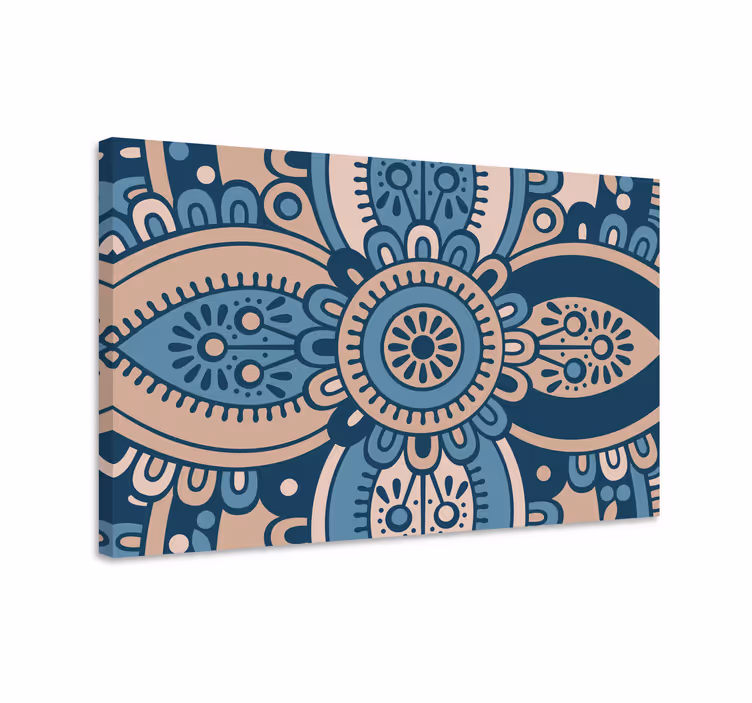 Plava slika cvjetna mandala - TenStickers