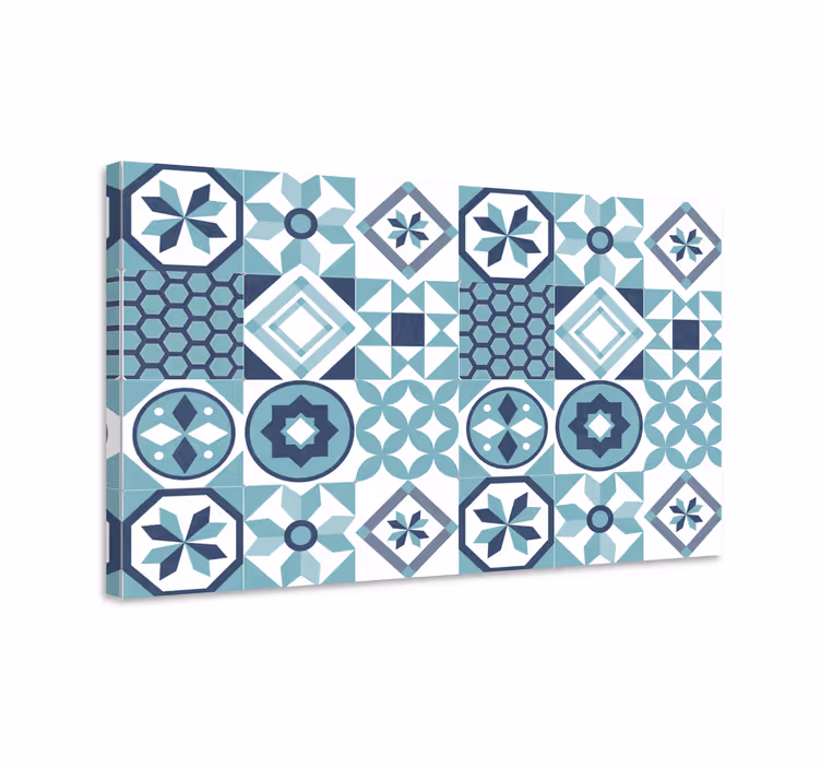 Plava slika s tamnoplavi ornamentima - TenStickers