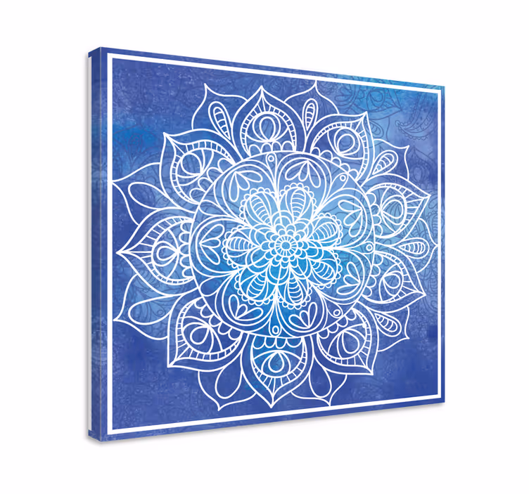 Plava slika ručno crtana mandala - TenStickers