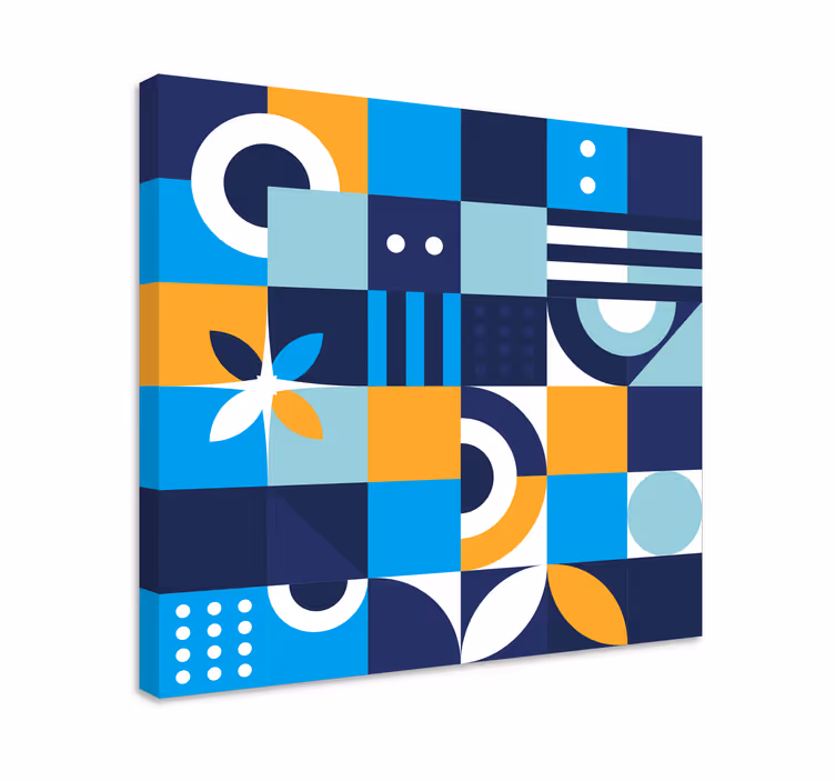 Plava slika u plavom geometrijskom dizajnu - TenStickers