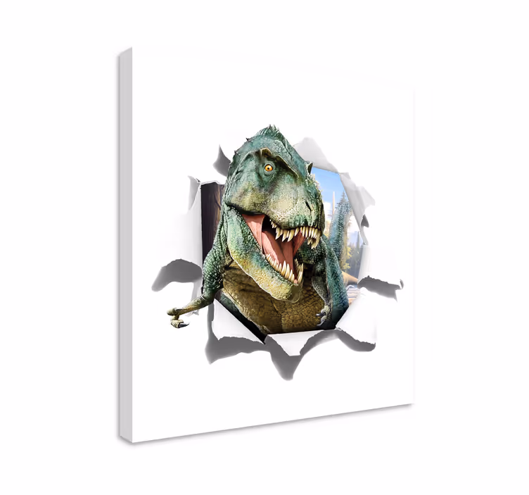 Slika na platnu dinosauri 3d ljuti t-rex - TenStickers