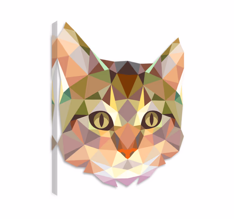 Slika na platnu mačke geometrijskog lica - TenStickers