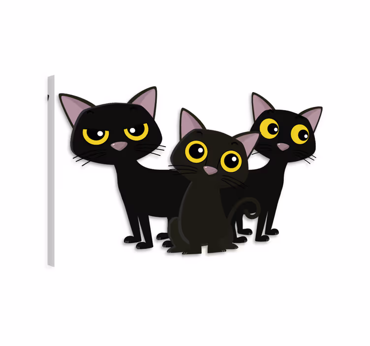 Slika na platnu mačke crne mačkice - TenStickers