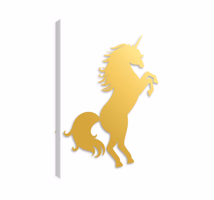 Slika na platnu jednorog zlatni jednorog - TenStickers
