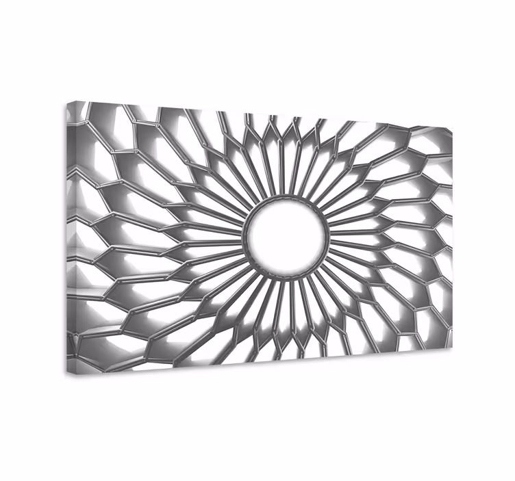Mandala bijeli dijamant 3d moderna umjetnost na platnu - TenStickers
