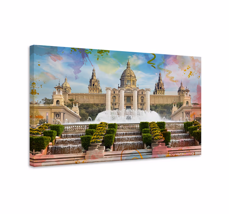 Grafike na platnu barcelone montjuic - TenStickers