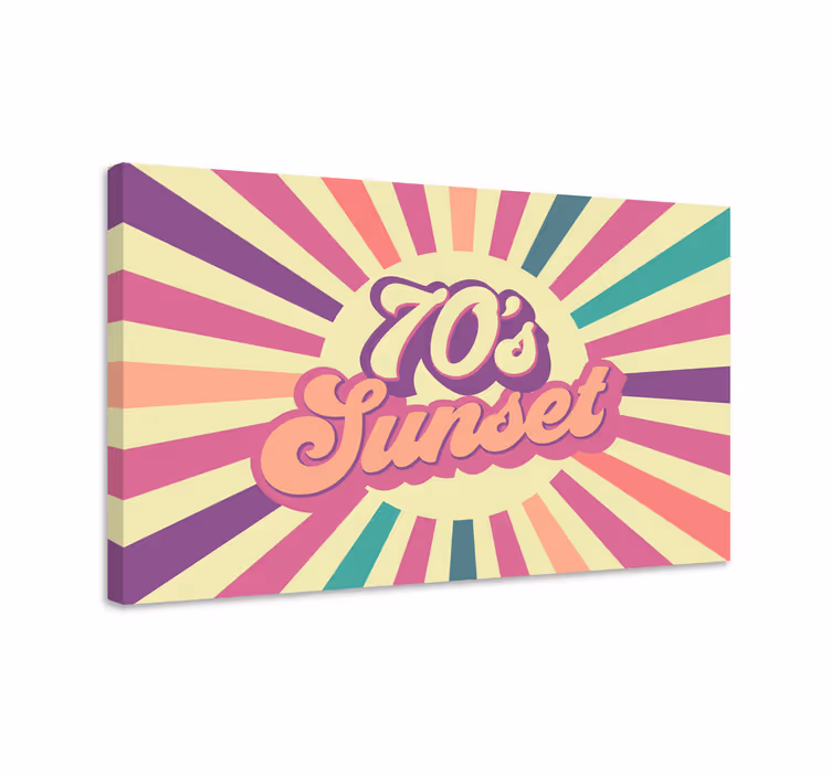 Slika na platnu drugi tekst retro grafika zalaska sunca - TenStickers