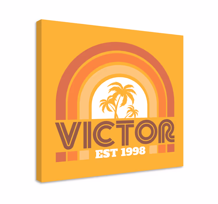 Slika na platnu berba prilagođeni dlan retro - TenStickers