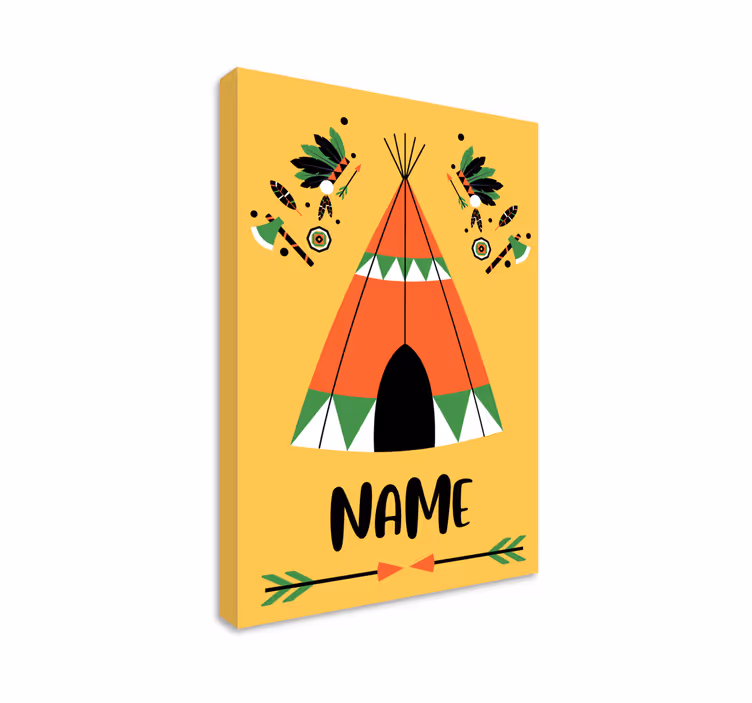 Slika na platnu dječja spavaća soba personalizirani teepee - TenStickers