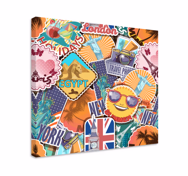 Print na platnu kolaž globalnih putovanja - TenStickers