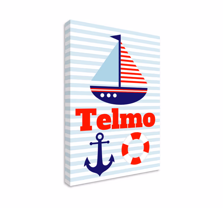 Infantil nombre personalizirano nautičko platno - TenStickers