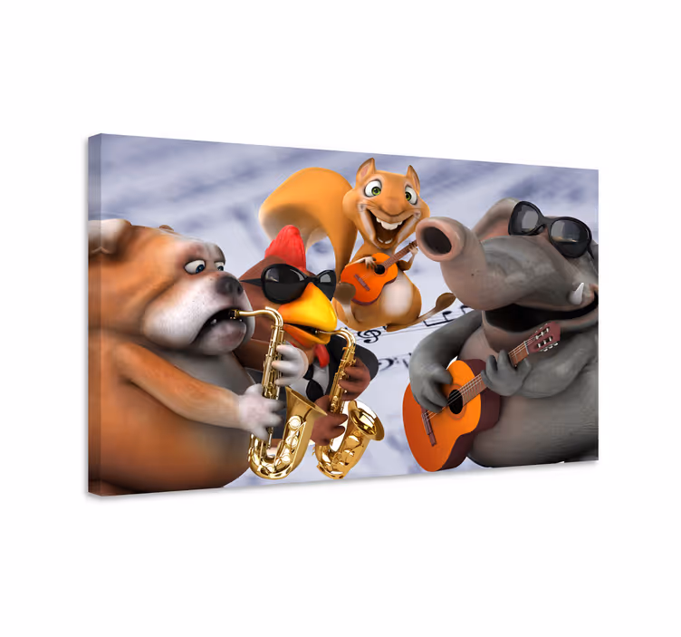 Animales música glazba umjetnost na platnu - TenStickers