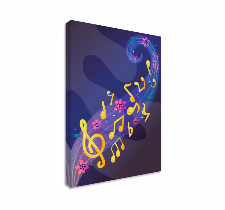 Notas musicales glazba umjetnost na platnu - TenStickers