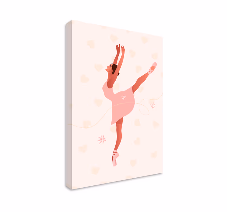 Balerina s cvijećem zidno platno - TenStickers