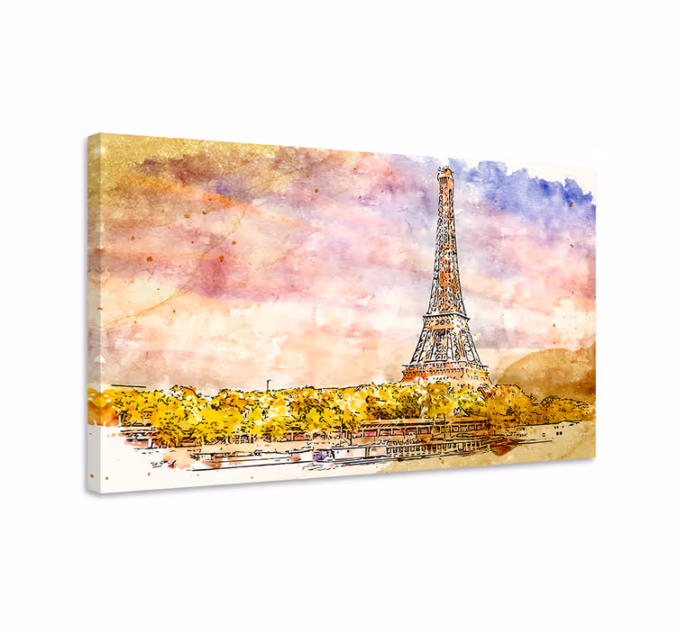 Ciudades atardecer en parís otisci na platnu grada - TenStickers